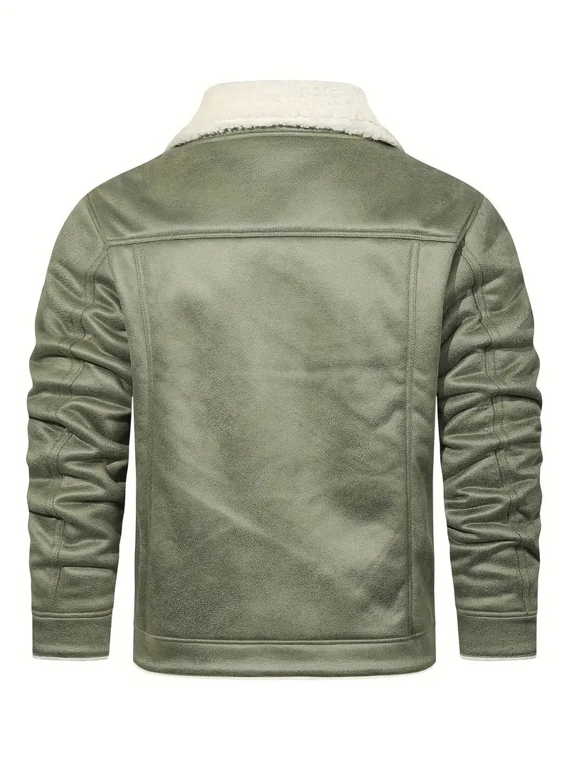 Frederik – Lässige Polyesterjacke Mit Kunstfellfutter