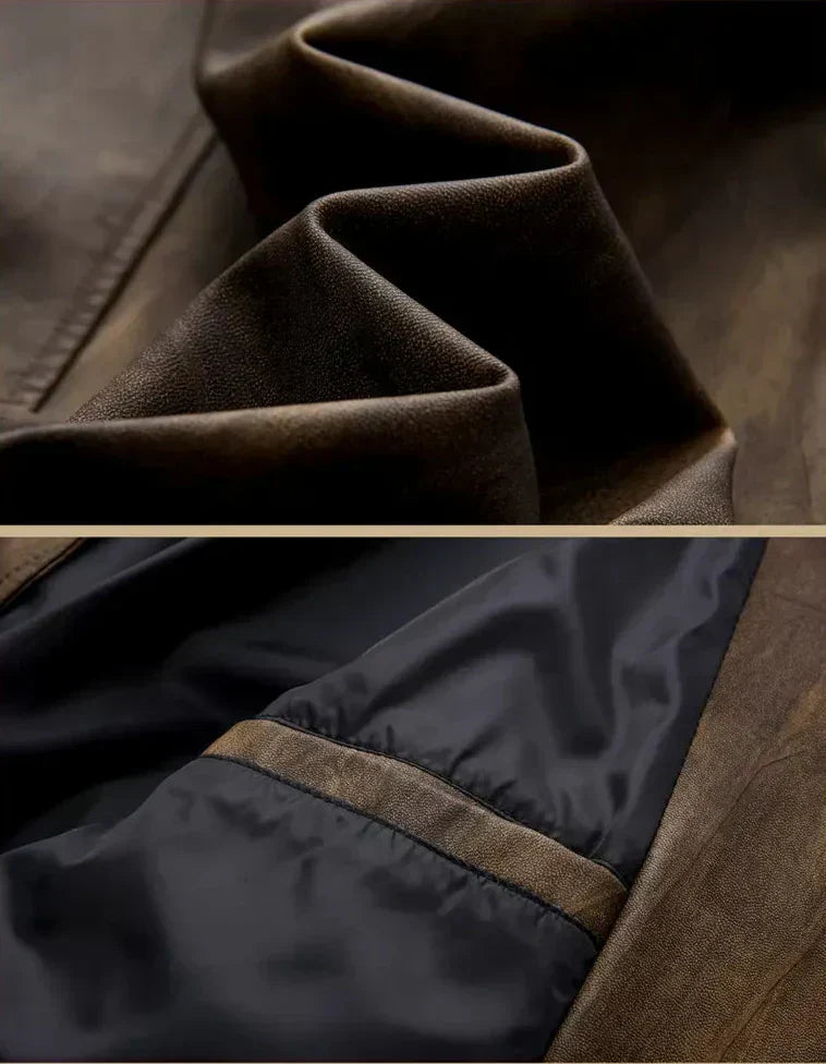 Julien – Lederjacke mit Lokomotivkragen
