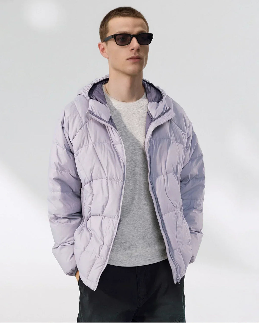 Streetwear Ultra-Leichte Kapuzen-Daunenjacke