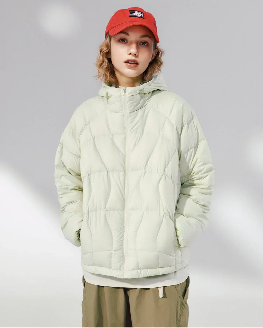 Streetwear Ultra-Leichte Kapuzen-Daunenjacke