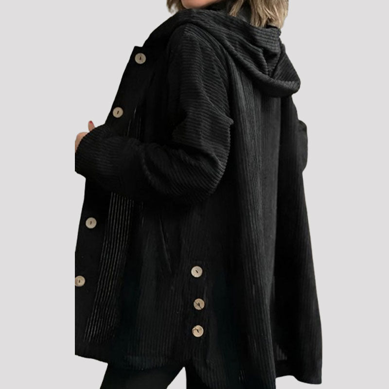 Lässige Kapuzenjacke aus Cord für den Herbst