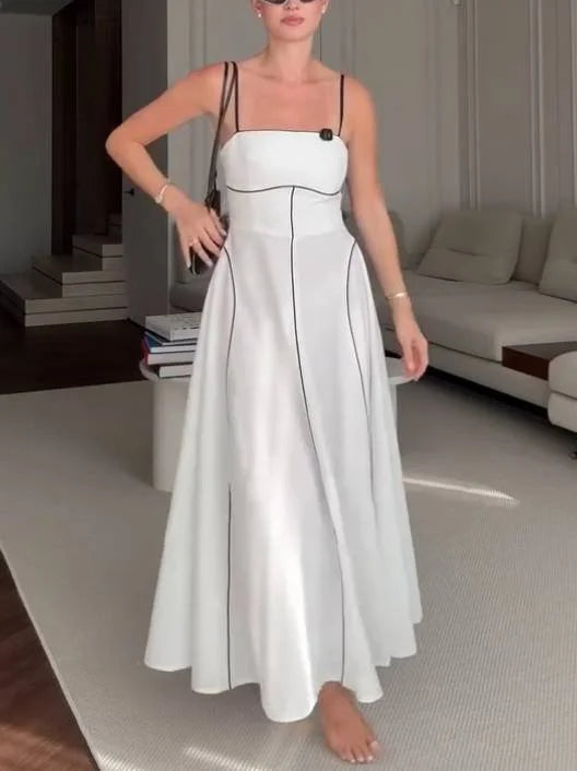 Clara | Maxikleid in Schwarz-Weiß