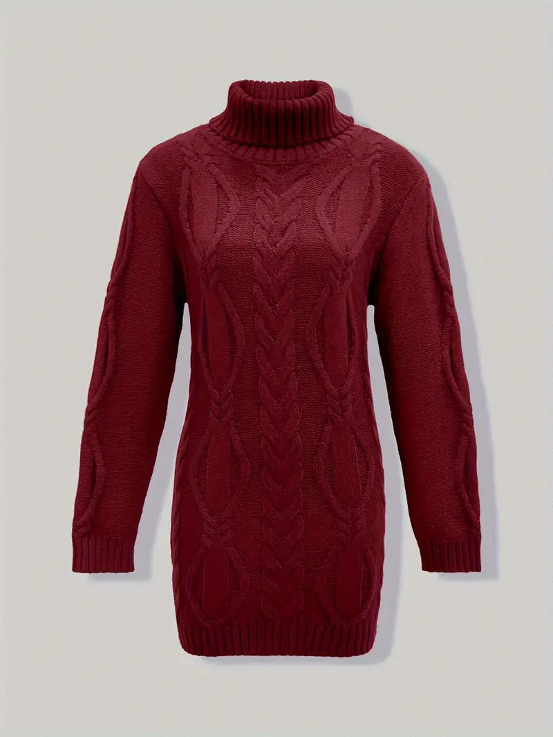 Narda Damen Rollkragen Kleid