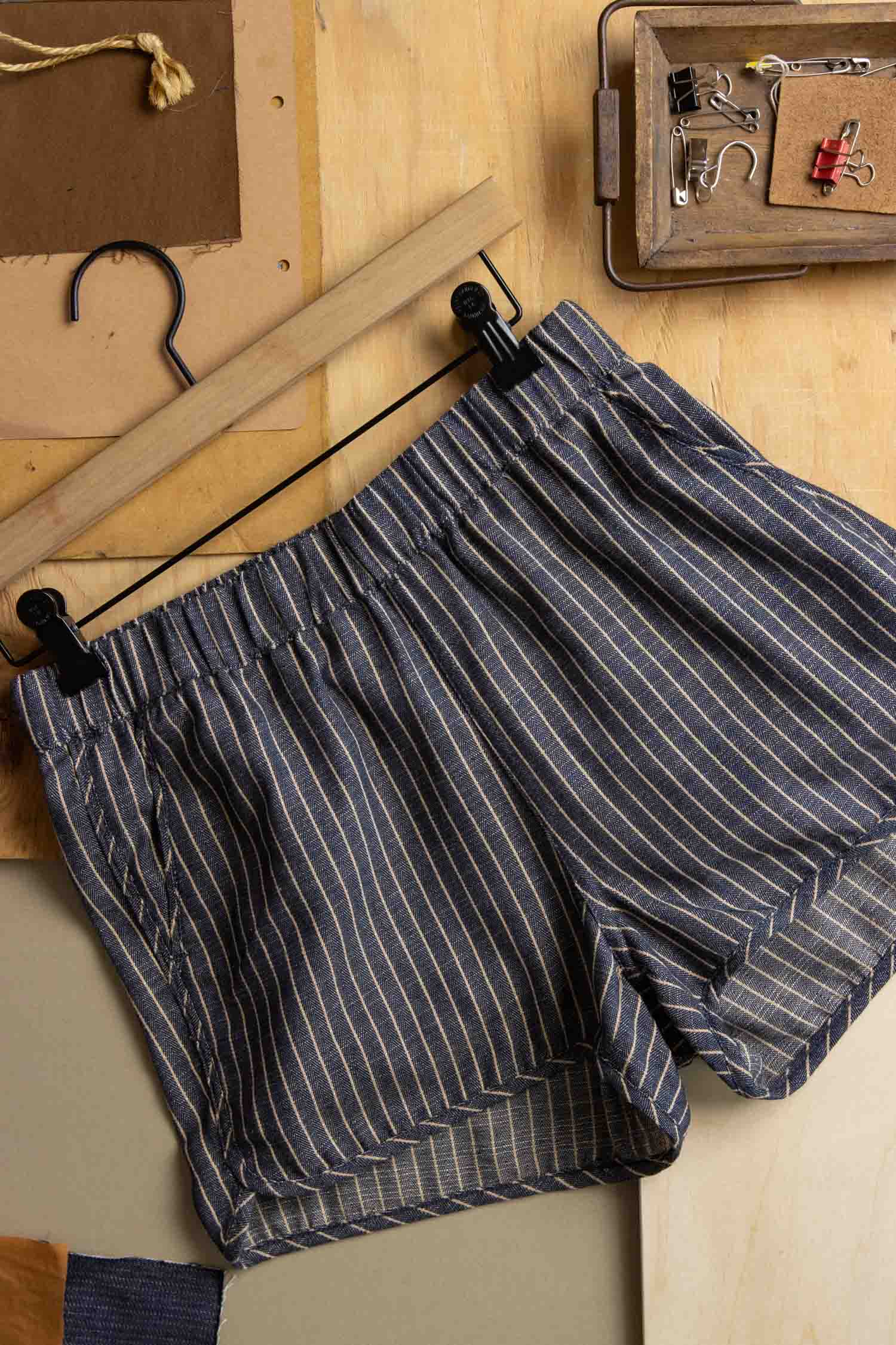 Luca Shorty Sportliche / Denim im Fischgrätmuster