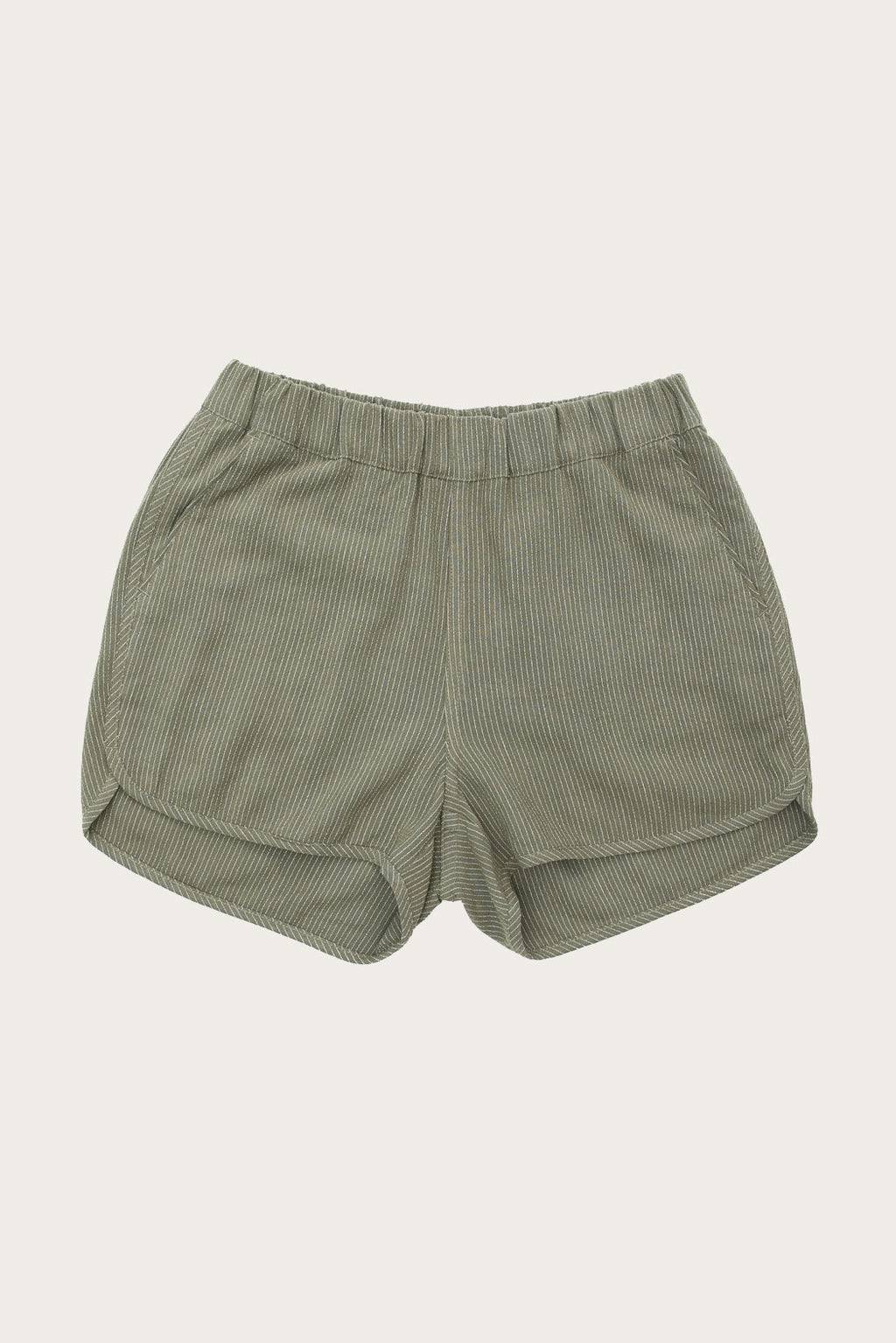 Luca Track Shorts / Olivgrün mit Streifen