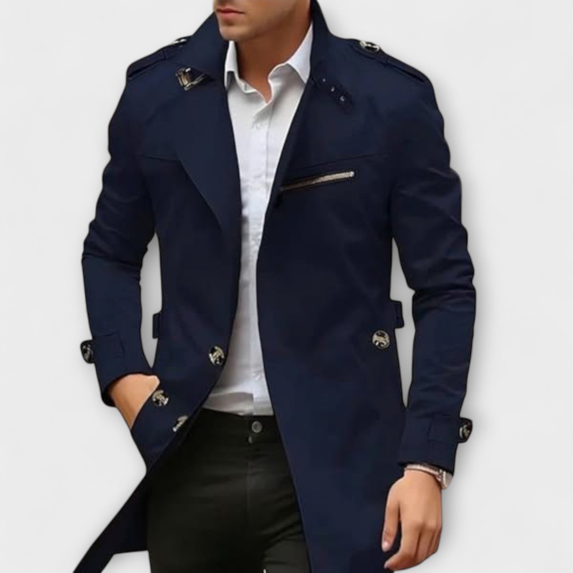 Léandro | Klassischer Herren-Trenchcoat in Beige