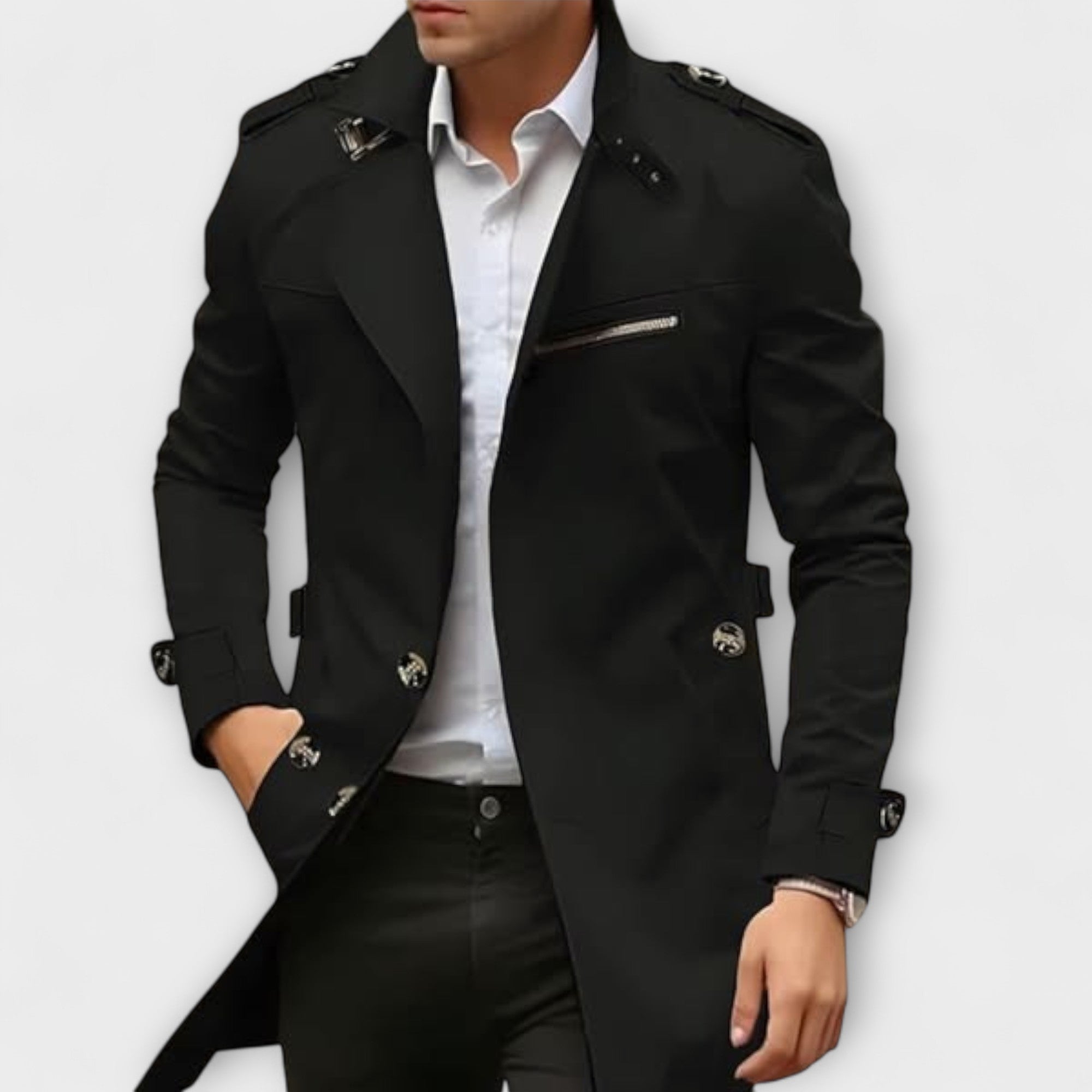 Léandro | Klassischer Herren-Trenchcoat in Beige
