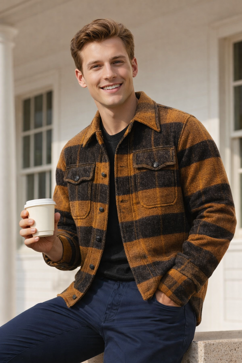 Dennis | Buffalo Plaid Muster Komfort Reversjacke
