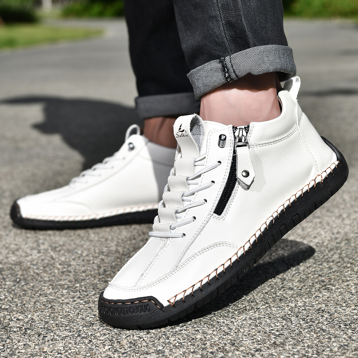 Christian | Nubukleder Schuhe mit Reißverschluss