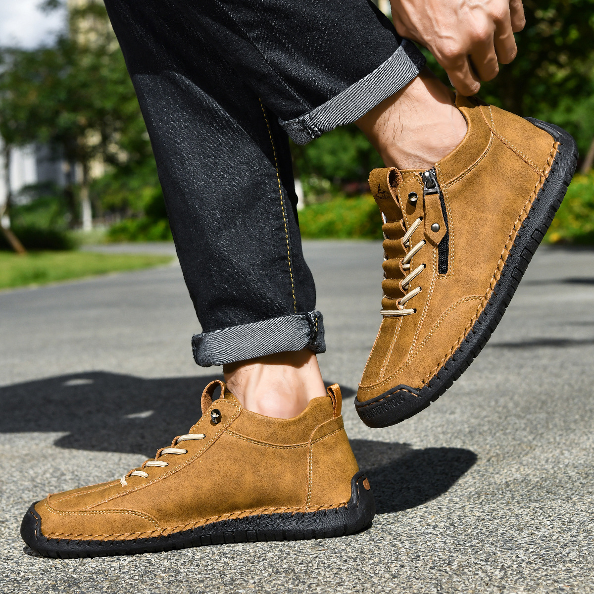 Christian | Nubukleder Schuhe mit Reißverschluss