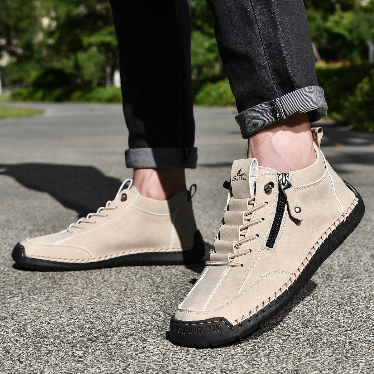 Christian | Nubukleder Schuhe mit Reißverschluss