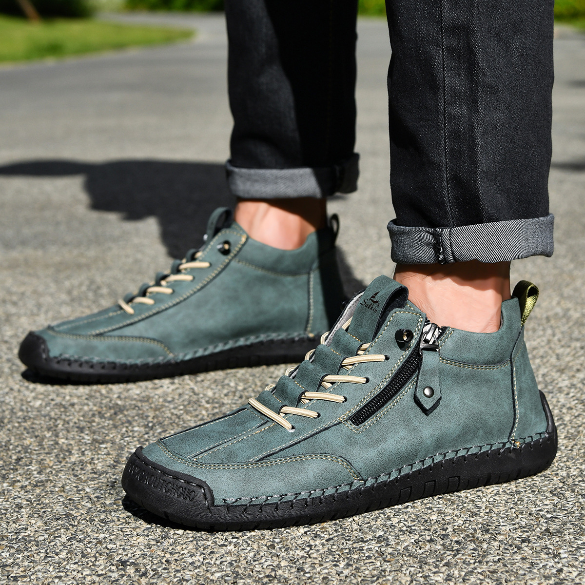 Christian | Nubukleder Schuhe mit Reißverschluss