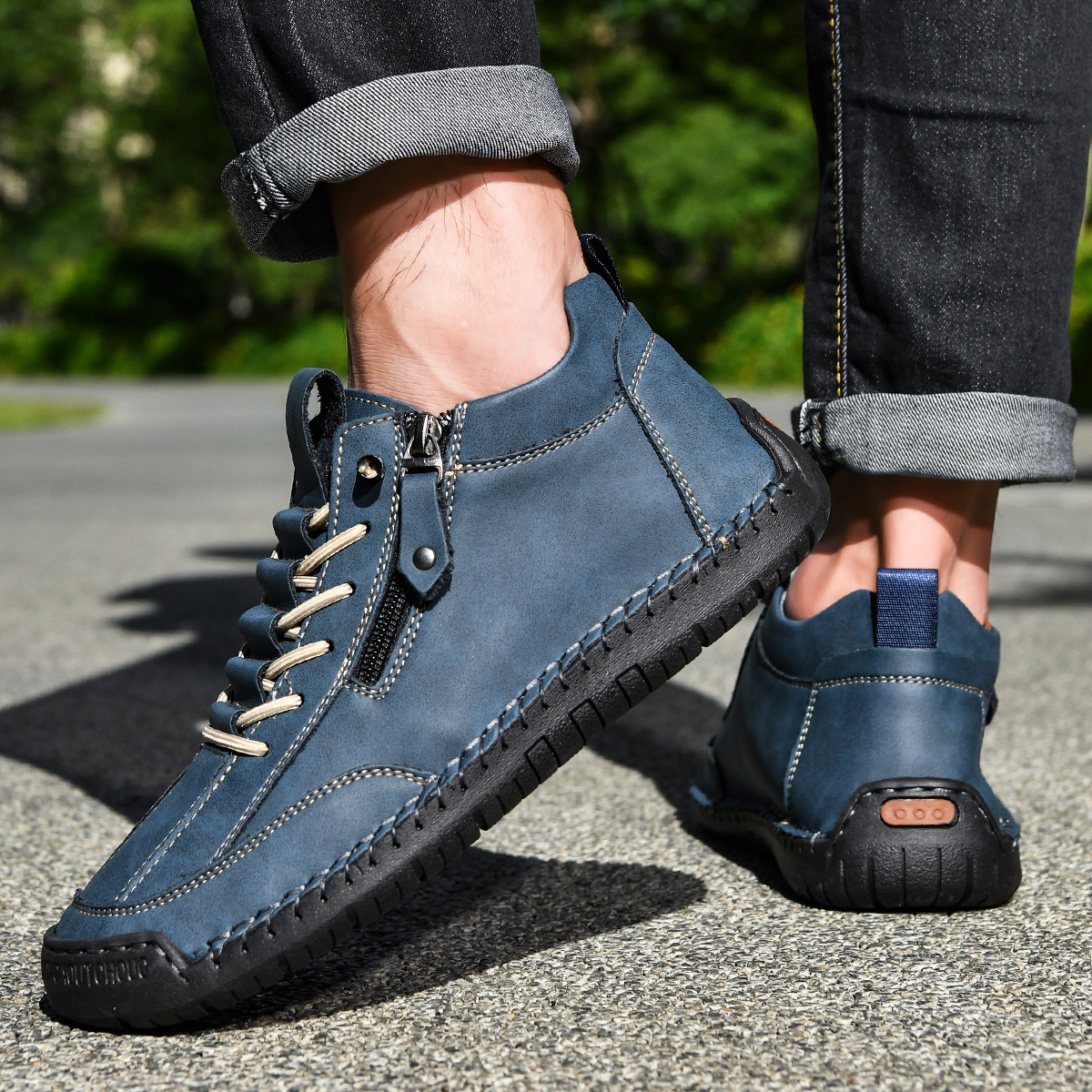 Christian | Nubukleder Schuhe mit Reißverschluss