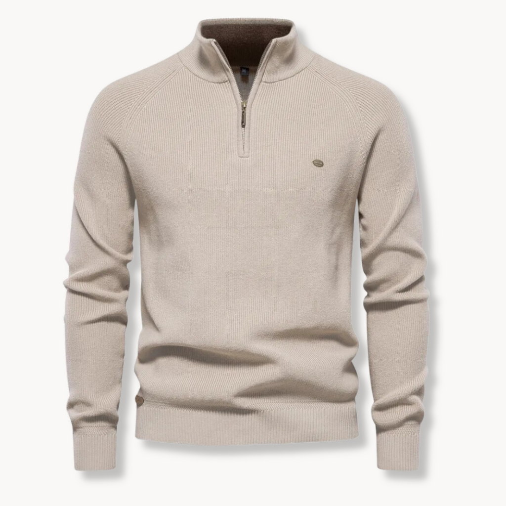 Cedro | Strickpullover mit Stehkragen und Zip
