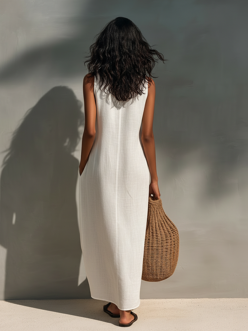 Marcelle | Minimalistisches Maxikleid ohne Ärmel
