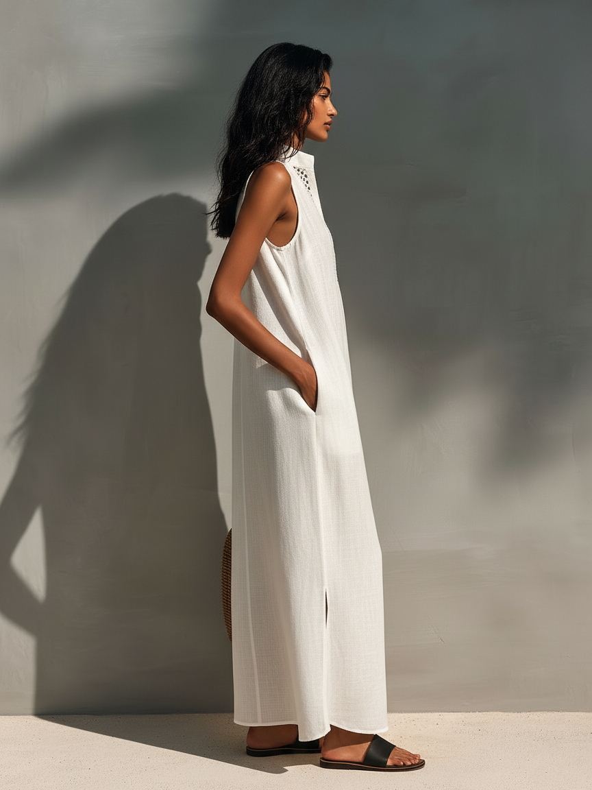 Marcelle | Minimalistisches Maxikleid ohne Ärmel