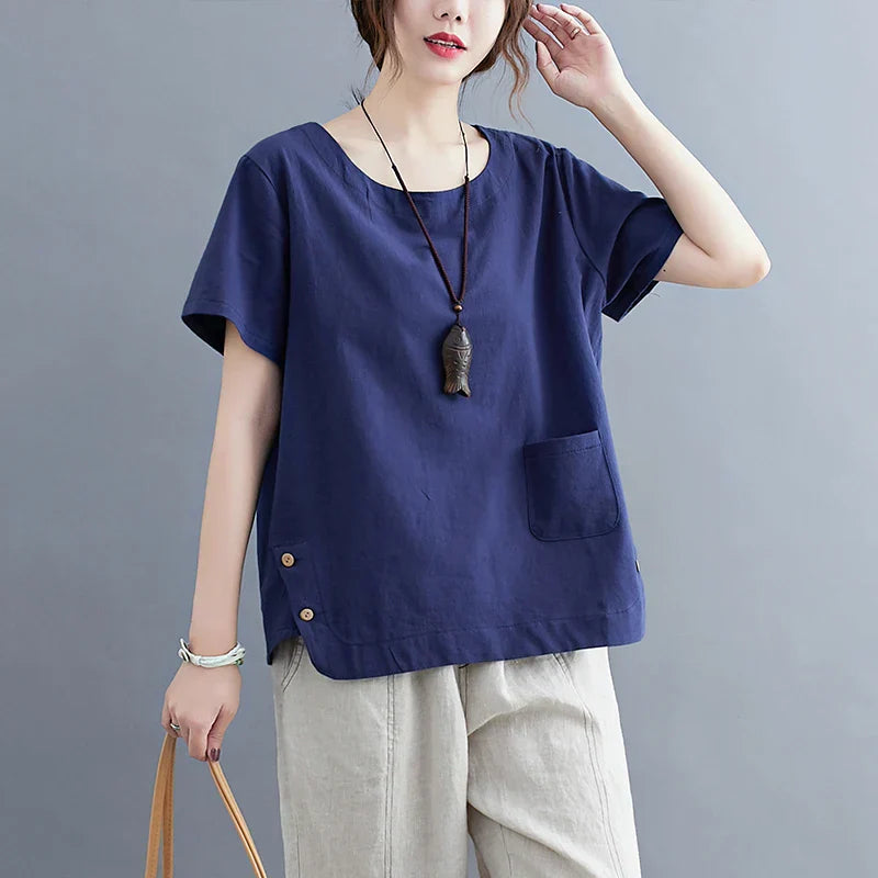 Iza | Vintage Baumwoll-Leinen Top