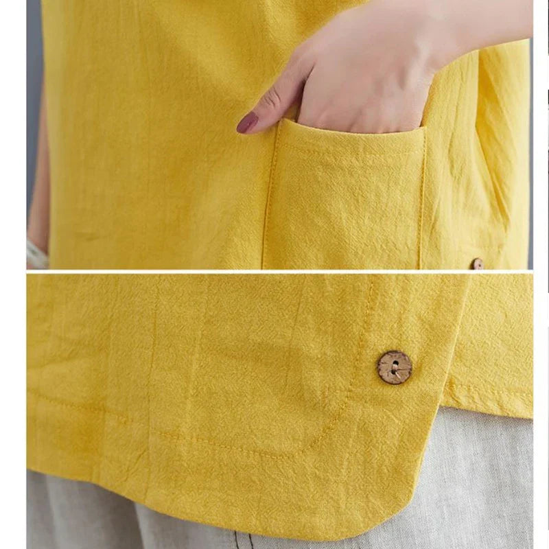 Iza | Vintage Baumwoll-Leinen Top