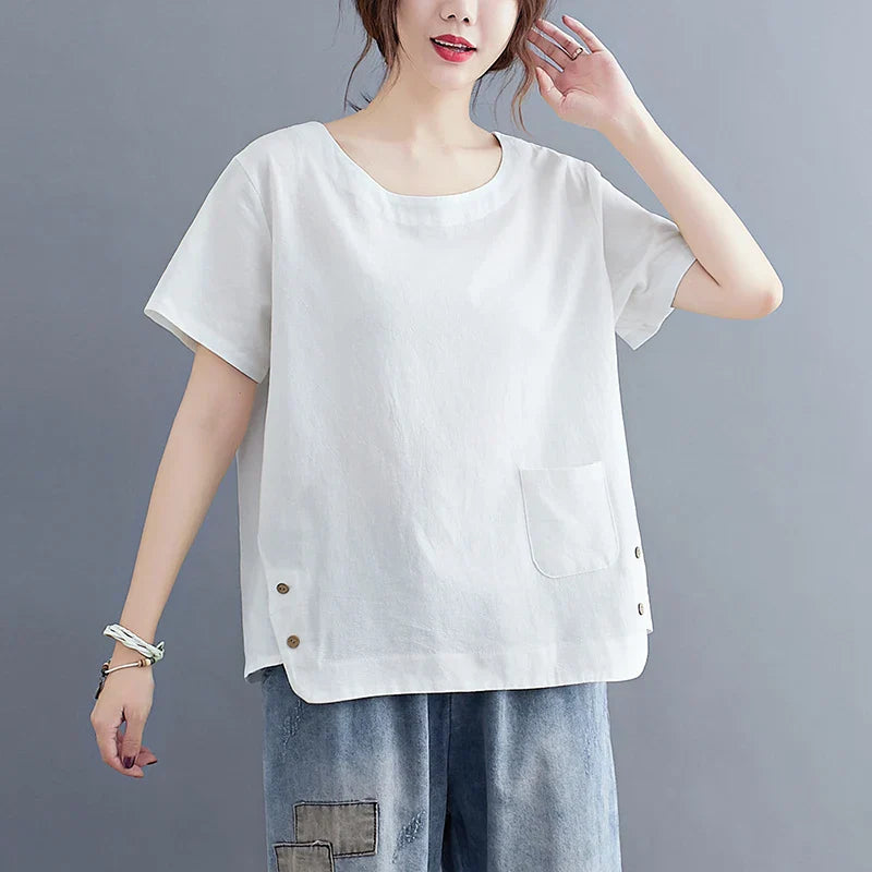 Iza | Vintage Baumwoll-Leinen Top