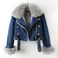 Phylicia | Elegante Jeansjacke mit Kunstpelzkragen