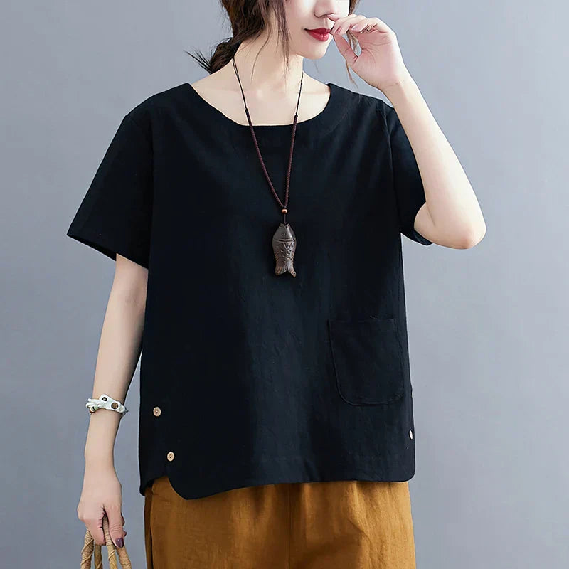 Iza | Vintage Baumwoll-Leinen Top