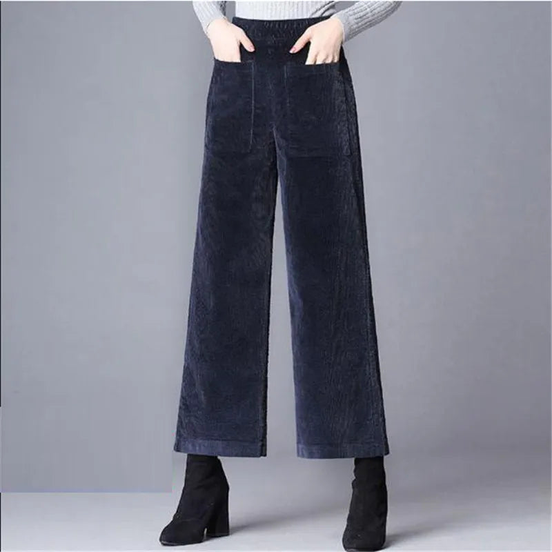 Velours Schlaghosen – Damen Chic Stil