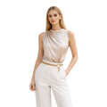 Mina | Drapiertes Satin Top ohne Ärmel