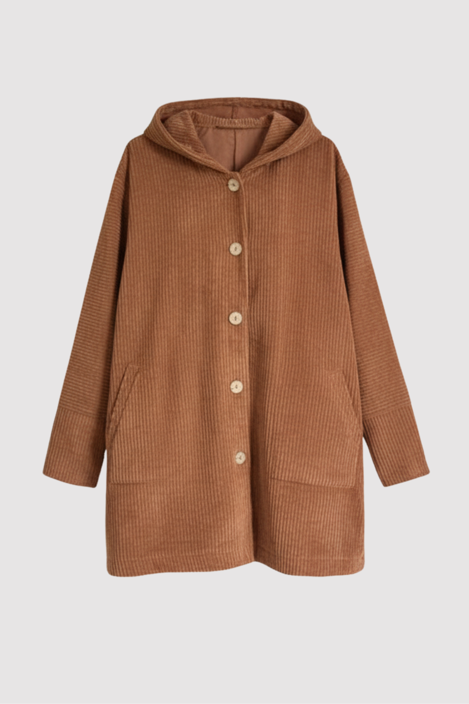 Lässige Kapuzenjacke aus Cord für den Herbst