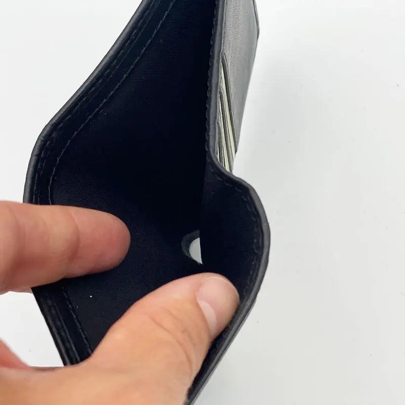 Kleine Vertikale Geldbörse aus schwarzem Nappa-Leder 8103