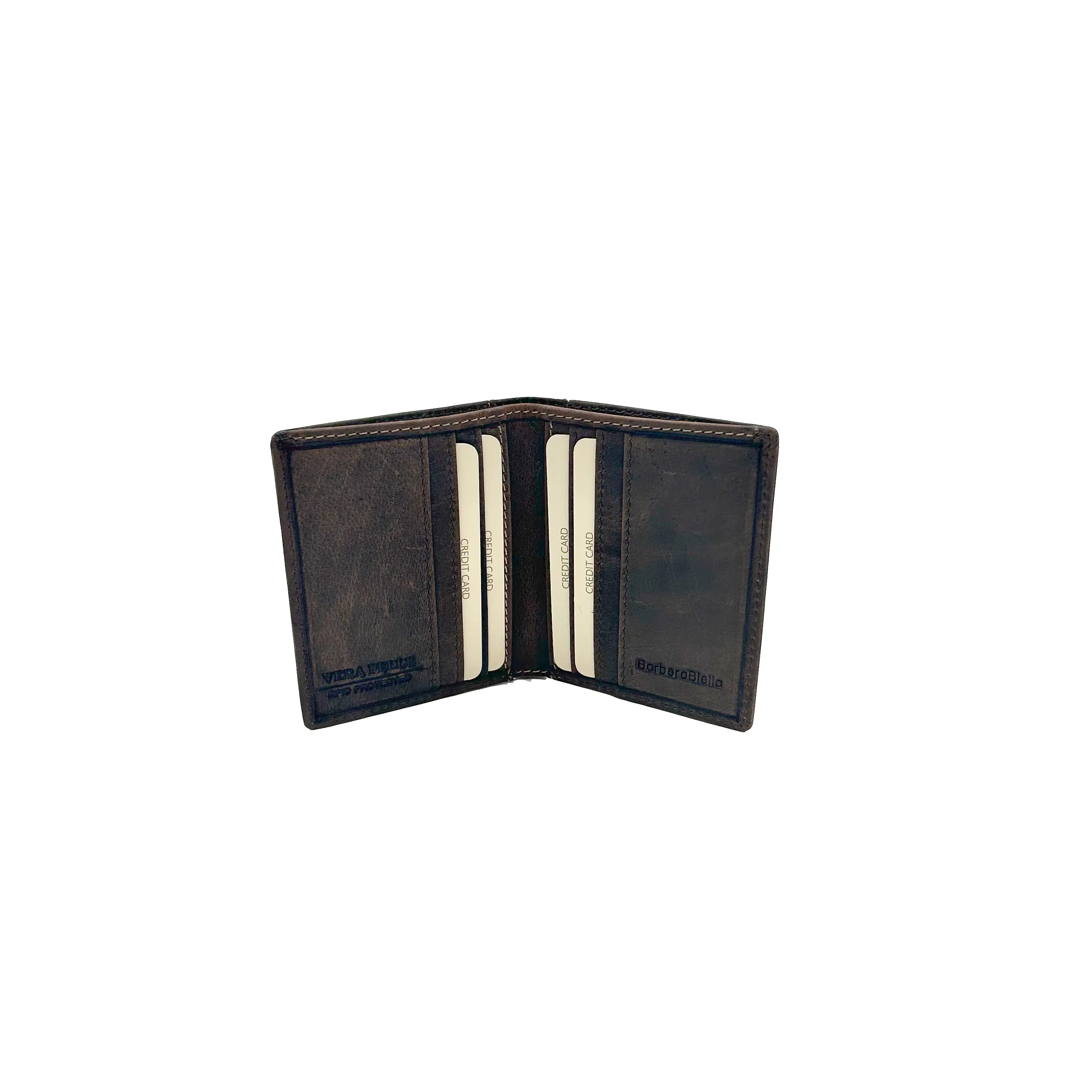 Kleine Vertikale Brieftasche Nappa Wildleder Braun 8103