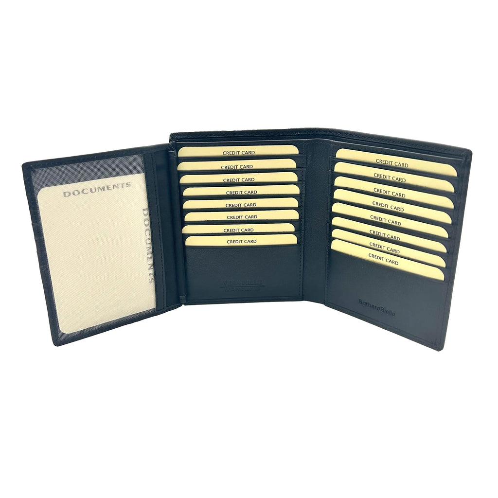 Große schwarze vertikale All-Cards-Geldbörse