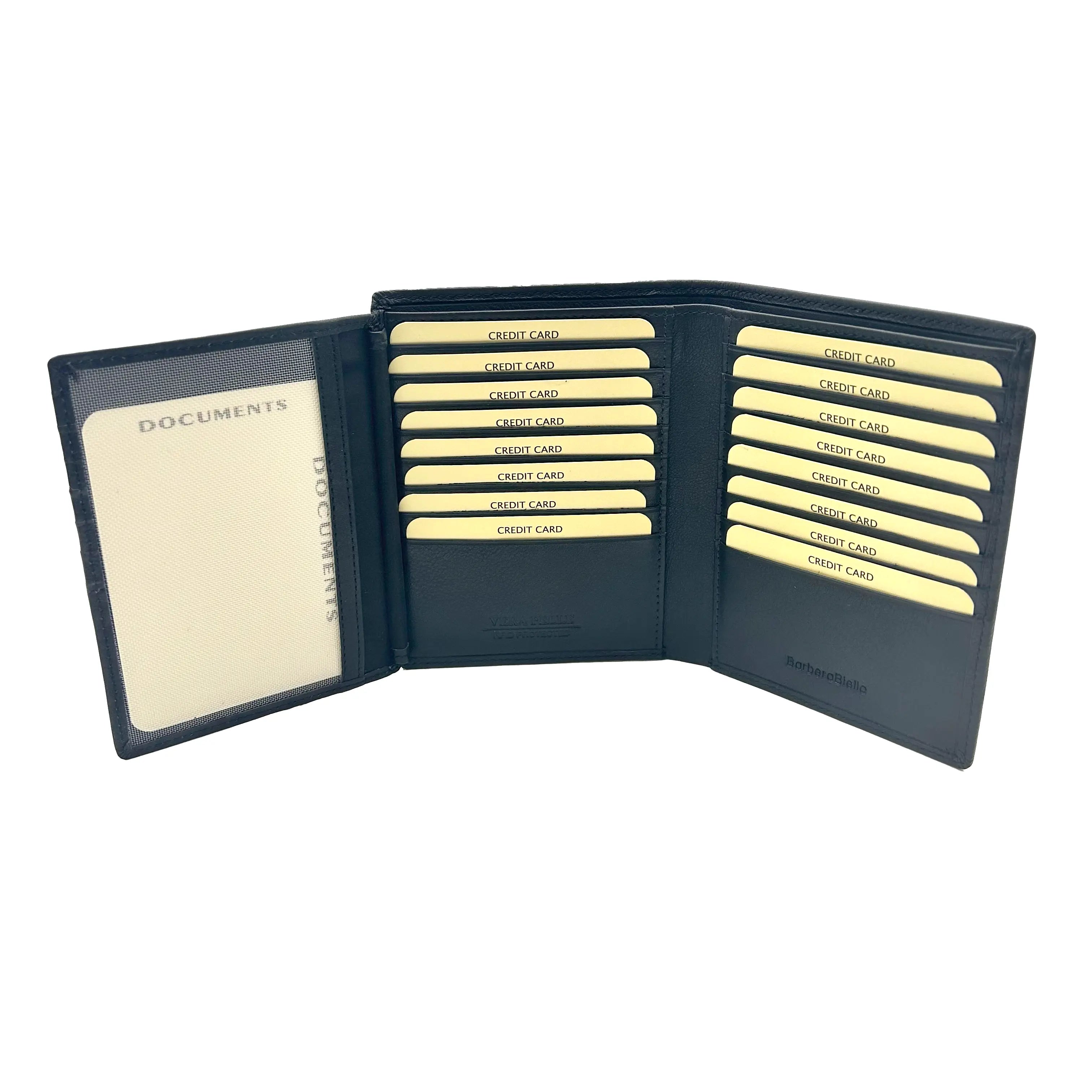 Große schwarze vertikale All-Cards-Geldbörse