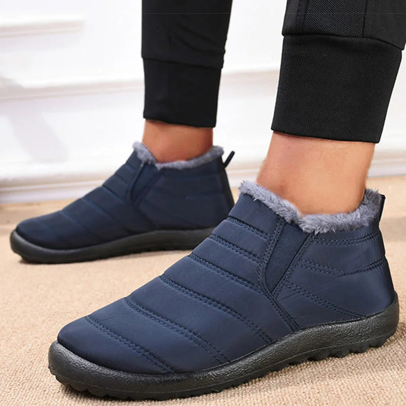 Herren Winterstiefel – Wasserdichte Slip-On Ankle Boots mit Warmfutter