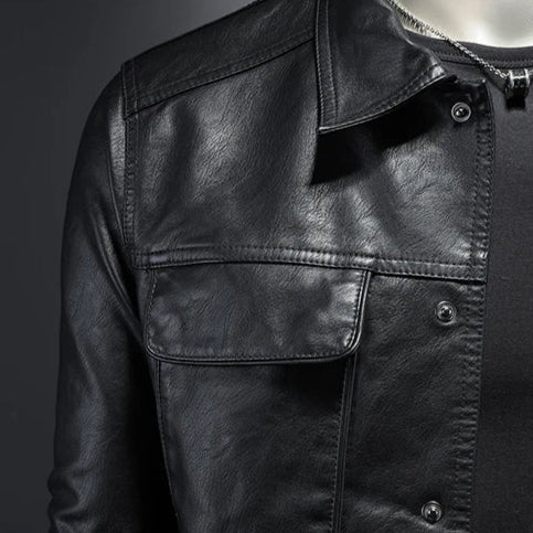 Lulzim | Lässige Schlanke Passform Leder Jacke