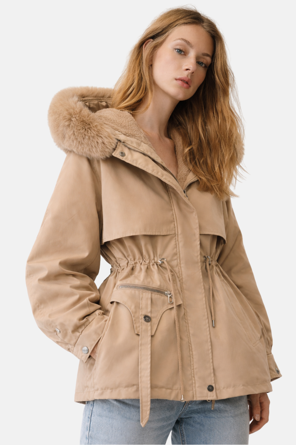 ERIKA – Eleganter Wintermantel mit Fell