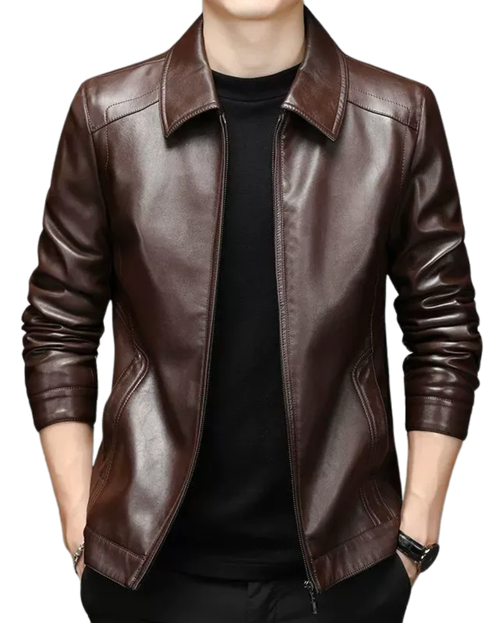 Lässige Lederjacke
