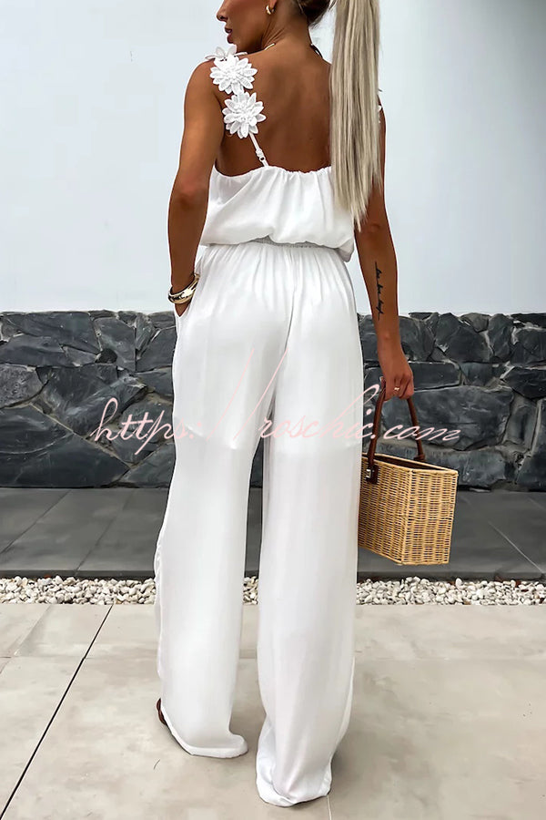 Arie | Overall mit Blumenstickerei und Trägern