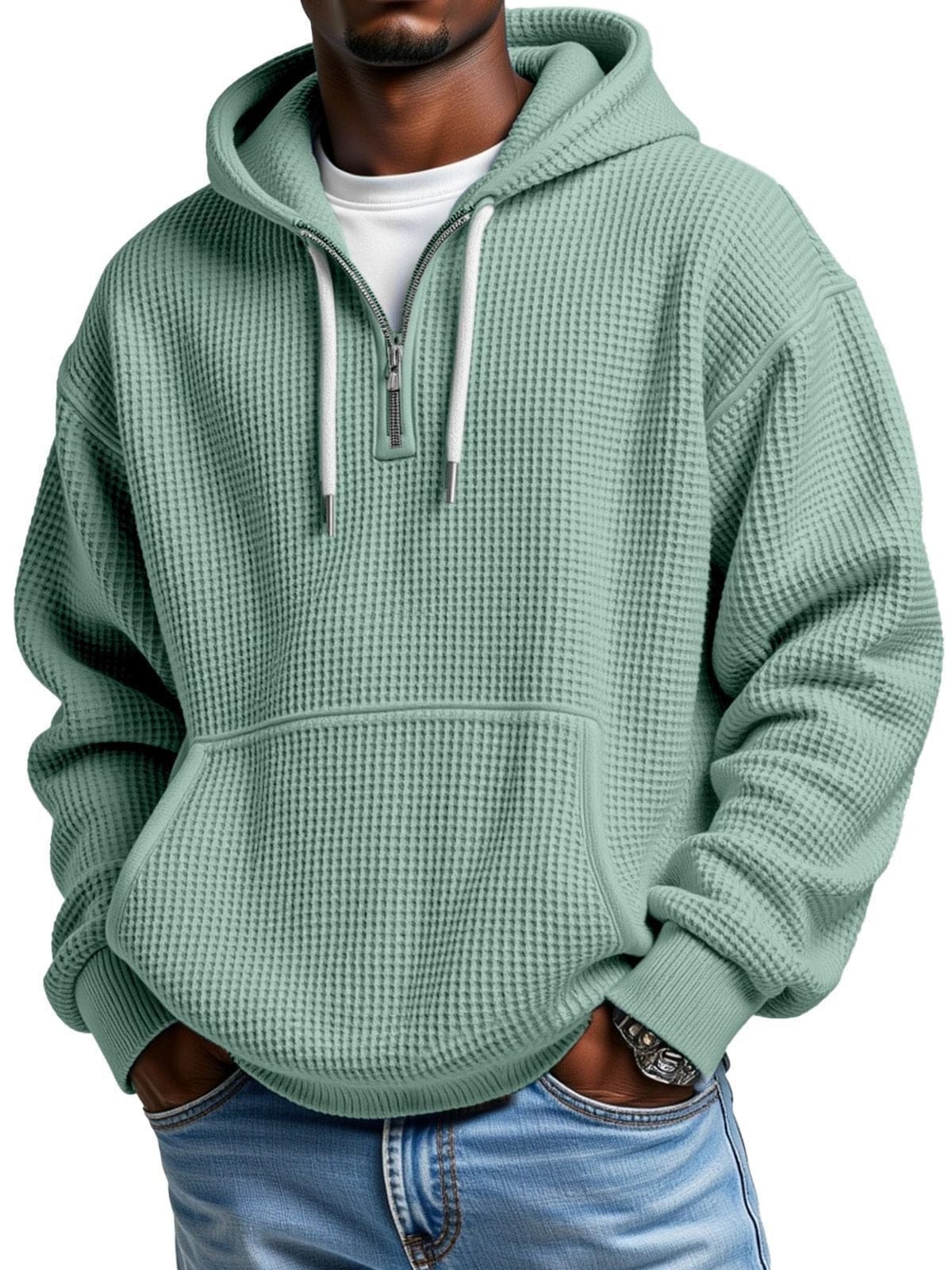 André | Waffel Quarter-Zip Kapuzenshirt