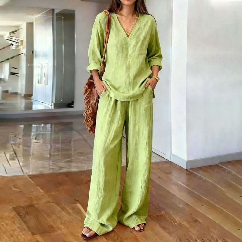 Celine | Lässiges Set mit Langarm Top und Hose