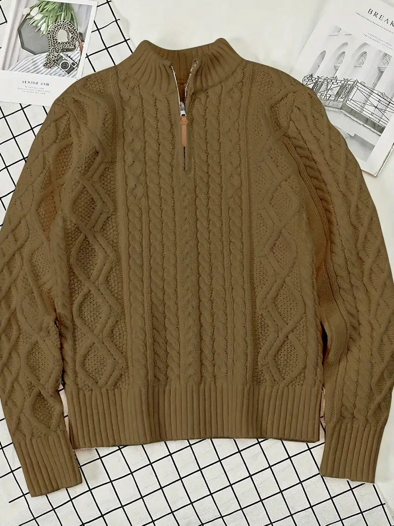 Rabada | Strickpullover Mit Halbem Reißverschluss Und Stehkragen