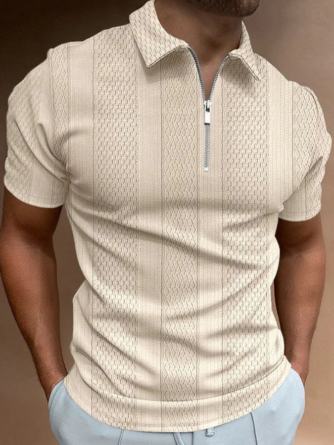 Rocco | Lässiges Revers Strick-Jacquard-Polo