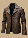Julien – Lederjacke mit Lokomotivkragen