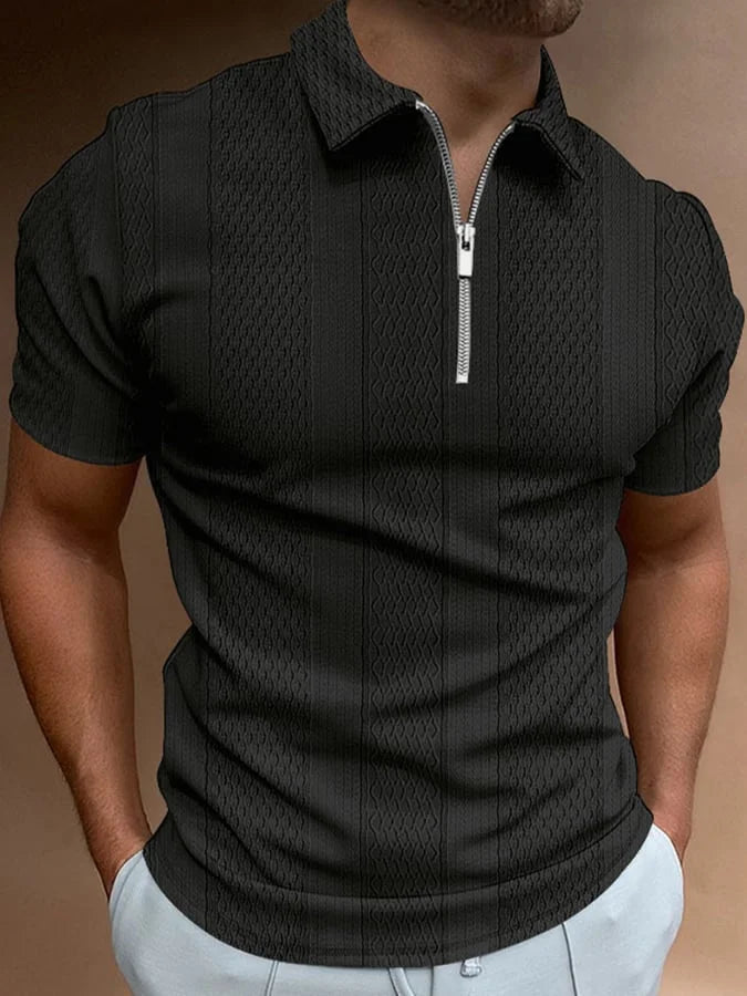 Rocco | Lässiges Revers Strick-Jacquard-Polo