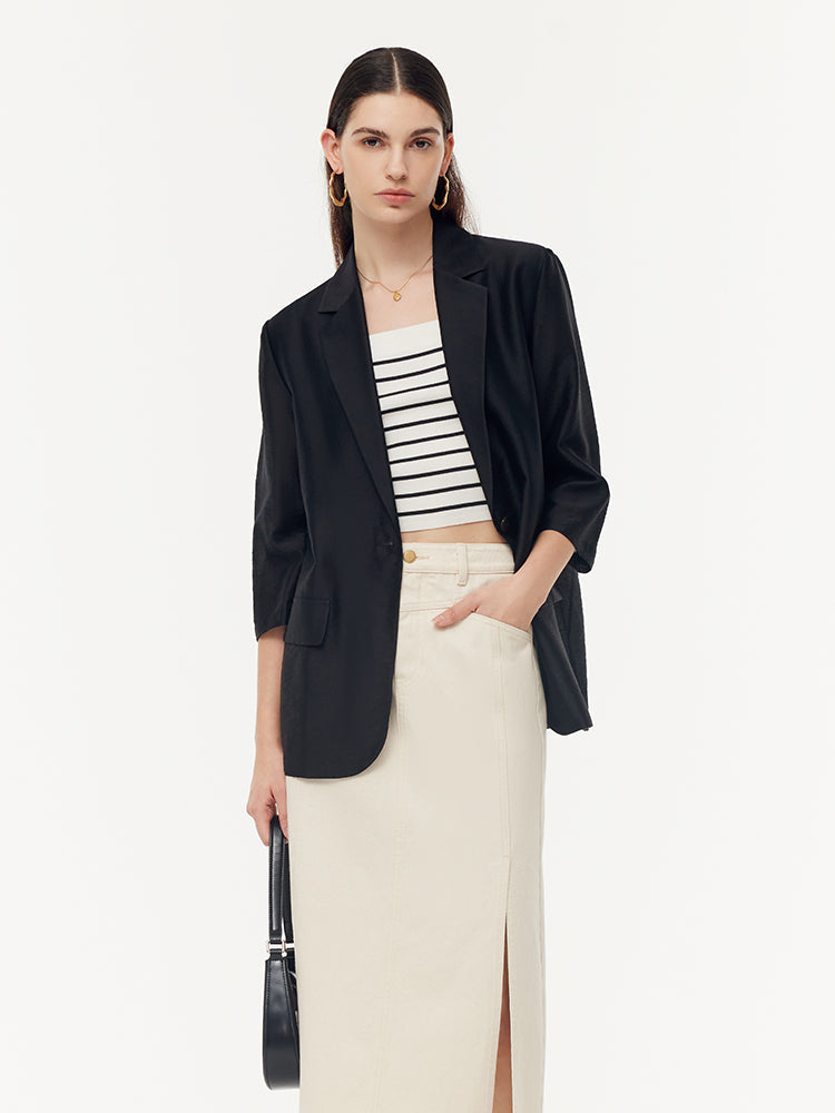 Damenjacke Tencel mit einem Knopf