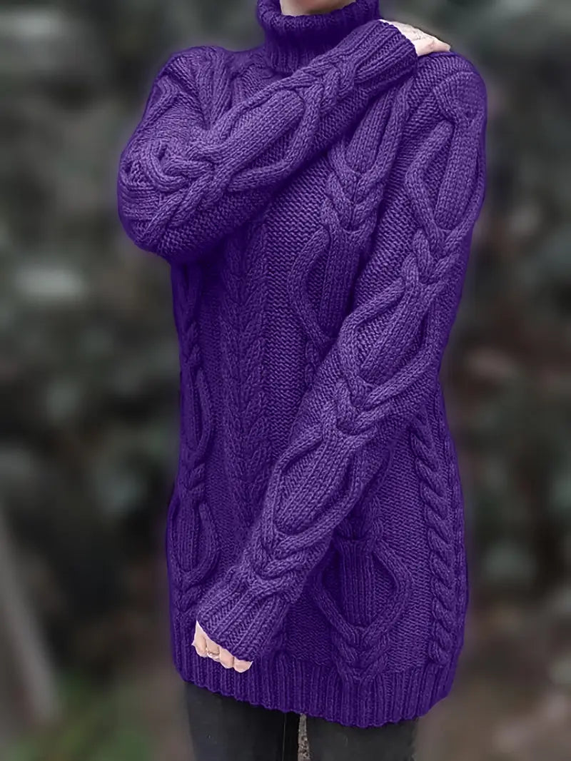 Narda Damen Rollkragen Kleid