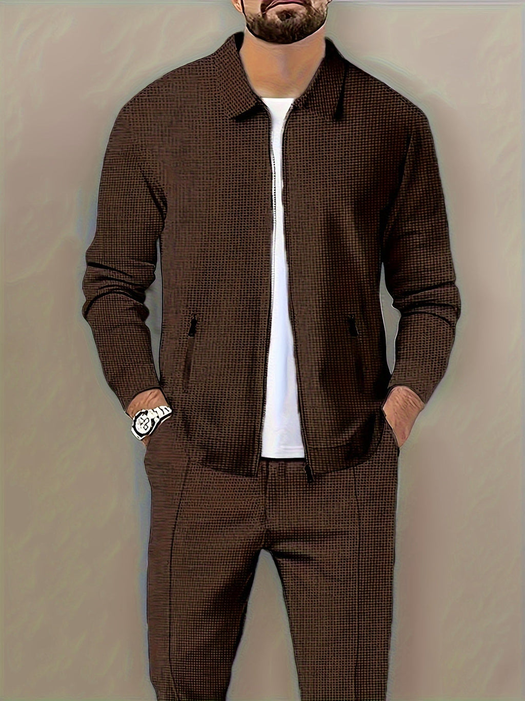 Marvin – Lässige Polyester Jacke Mit Reißverschluss