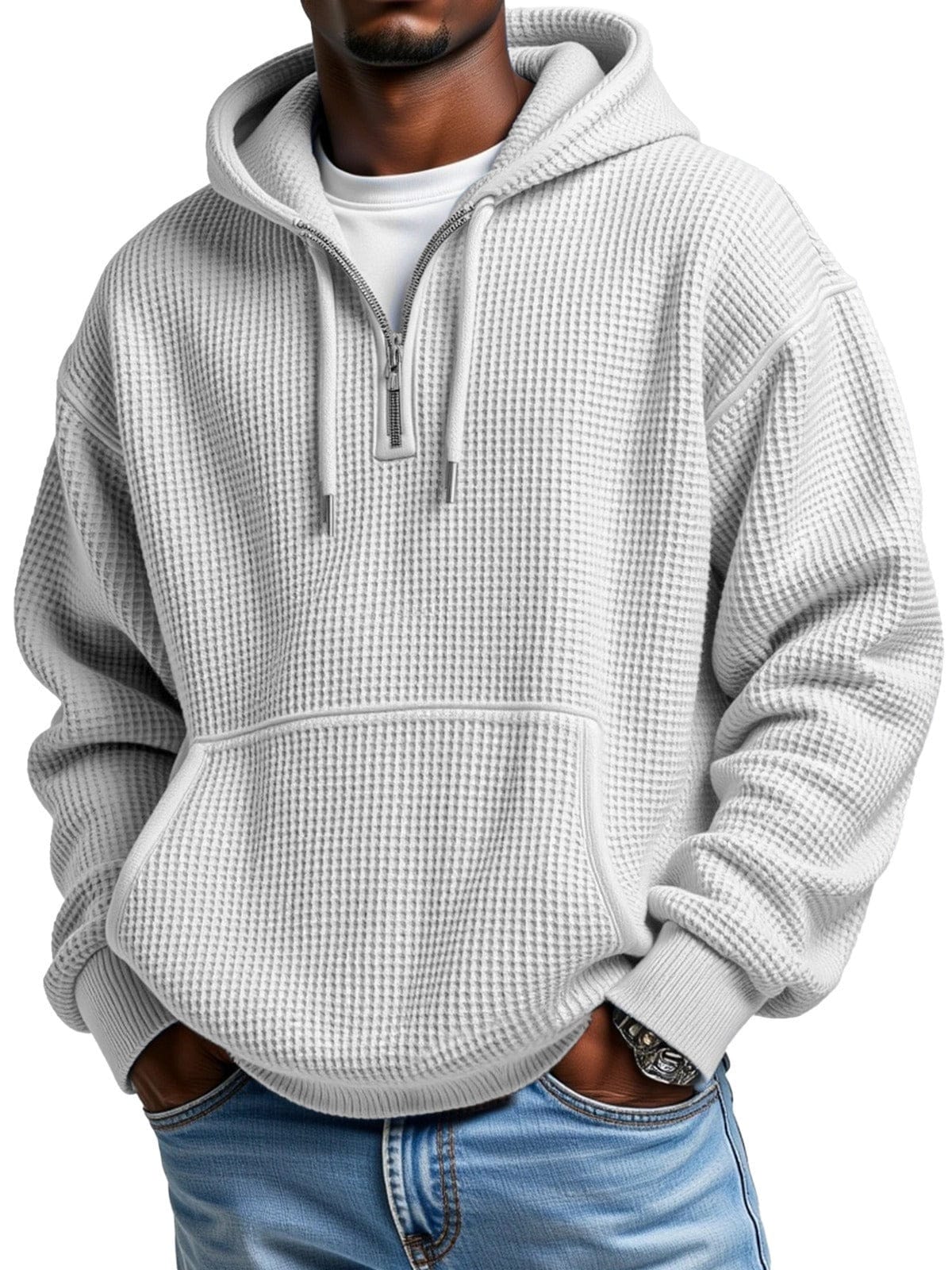 André | Waffel Quarter-Zip Kapuzenshirt