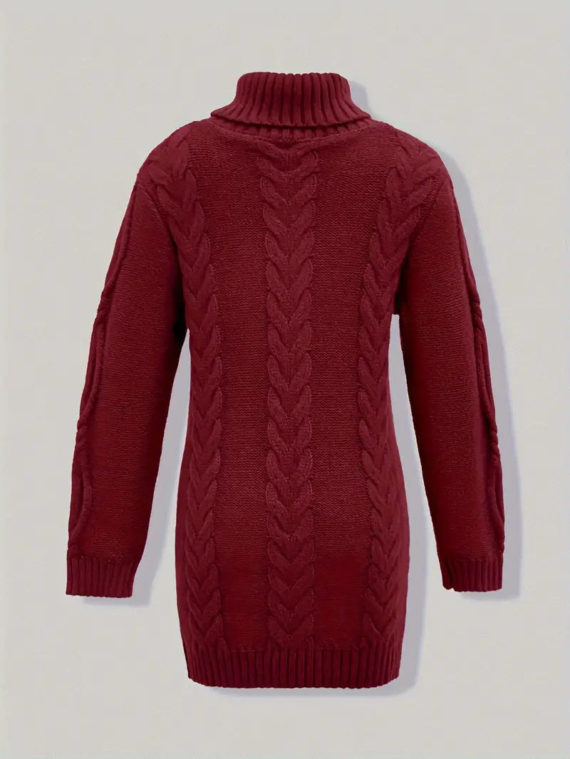 Narda Damen Rollkragen Kleid