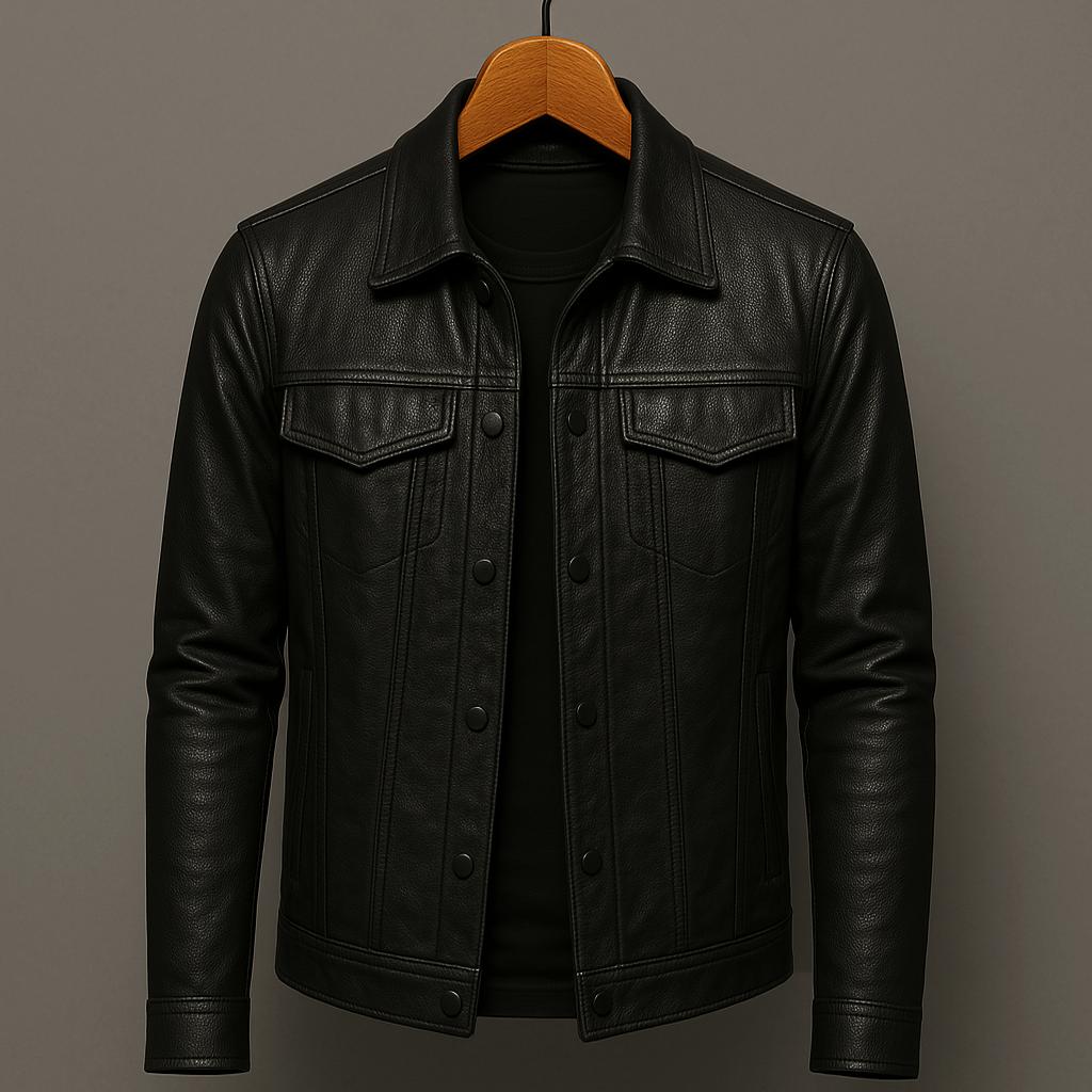 Lulzim | Lässige Schlanke Passform Leder Jacke