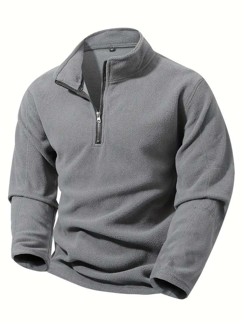 Herren Sweatjacke – Halber Reißverschluss, Stehkragen & Bequem